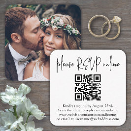 Carte D'accompagnement S'il vous plaît RSVP Mariage en ligne QR Code et C
