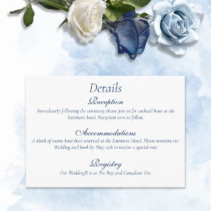 Carte D'accompagnement Silhouette Botanique Gay Régence Bleu Romantique