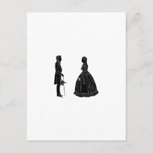 Carte D'accompagnement silhouette d'abraham lincoln et de mary todd linco