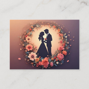 Carte D'accompagnement Silhouette de couple de mariage romantique