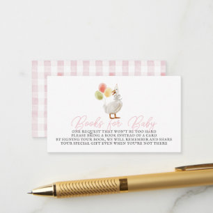 Carte D'accompagnement Silly Goose Rose En vichy Livres pour bébé