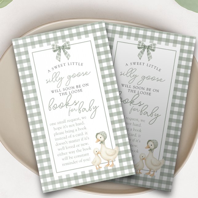 Carte D'accompagnement Silly Goose Sage Green Coquette Books for Baby (Créateur téléchargé)