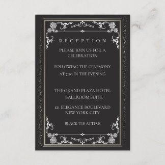 Carte D'accompagnement Silver Elegance Collection Wedding Reception Card