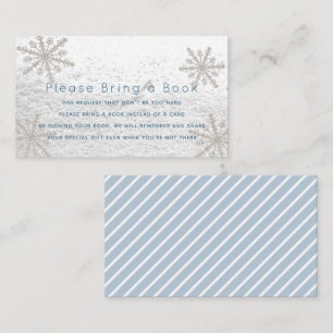 Carte D'accompagnement Silver Snowflakes Blue S'il vous plaît apporter un