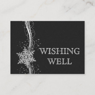 Carte D'accompagnement SilverSnowflakes noir Mariage d'hiver souhaitant b