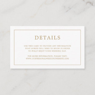 Carte D'accompagnement Simple Antique Or Monogramme Mariage élégant