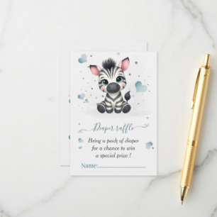 Carte D'accompagnement Simple baby shower mignon petit zèbre