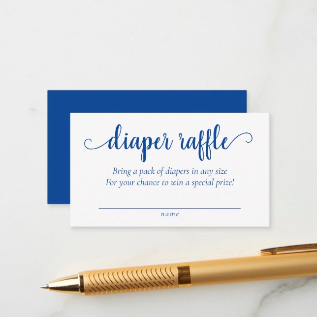 Carte D'accompagnement Simple Barreau Bleu | Baby shower de Cerulean (Devant/Arrière en situation)