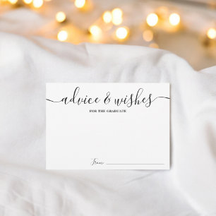 Carte D'accompagnement Simple Black white script conseils souhaits gradua