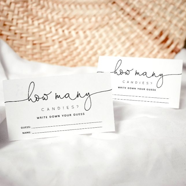 Carte D'accompagnement Simple Calligraphie Devine Combien De Candies (Créateur téléchargé)