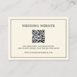 Carte D'accompagnement Simple crème Monogramme QR Code Mariage élégant