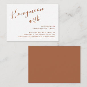 Carte D'accompagnement Simple Elegant Lune de Miel Souhaite Terracotta Ma