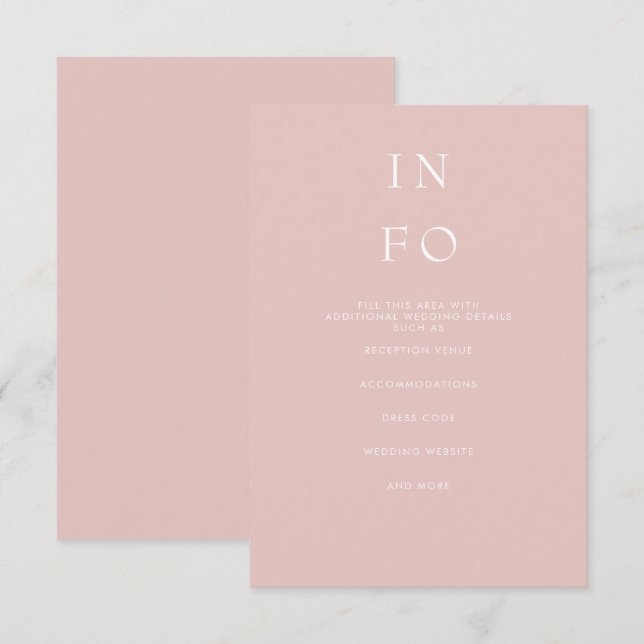 Carte D'accompagnement Simple Élégant Minimal Moderne Mariage (Devant / Derrière)