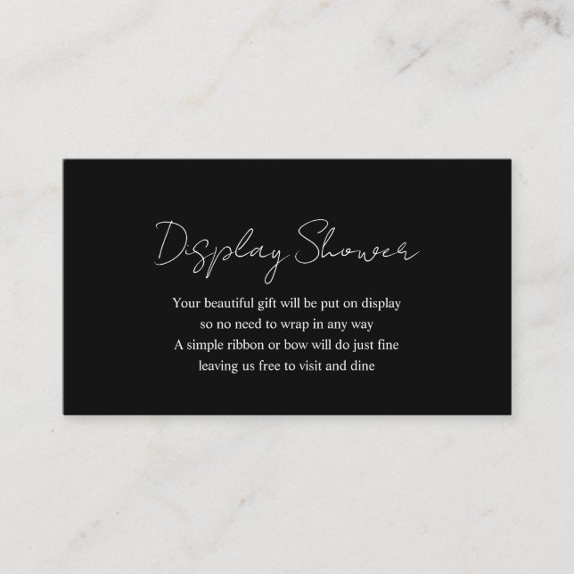 Carte D'accompagnement Simple élégant Noir moderne Baby Display Douche (Devant)