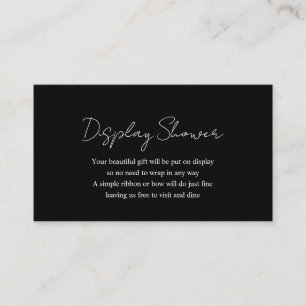 Carte D'accompagnement Simple élégant Noir moderne Baby Display Douche