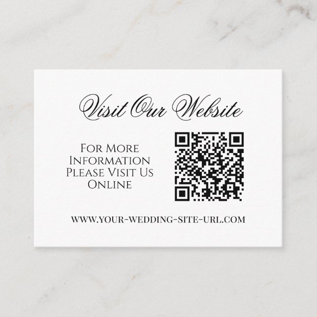 Carte D'accompagnement Simple Elegant QR Code Visitez notre site Web Mari (Devant)