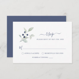 Carte D'accompagnement Simple Elegant Sage Marine Mariage de script botan
