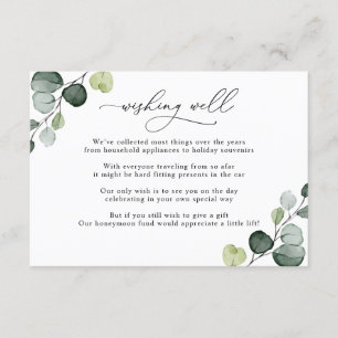 Carte D'accompagnement Simple Eucalyptus verdure Wishing well