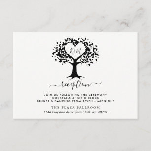 Carte D'accompagnement Simple Mariage de l'arbre cardiaque du Monogramme 