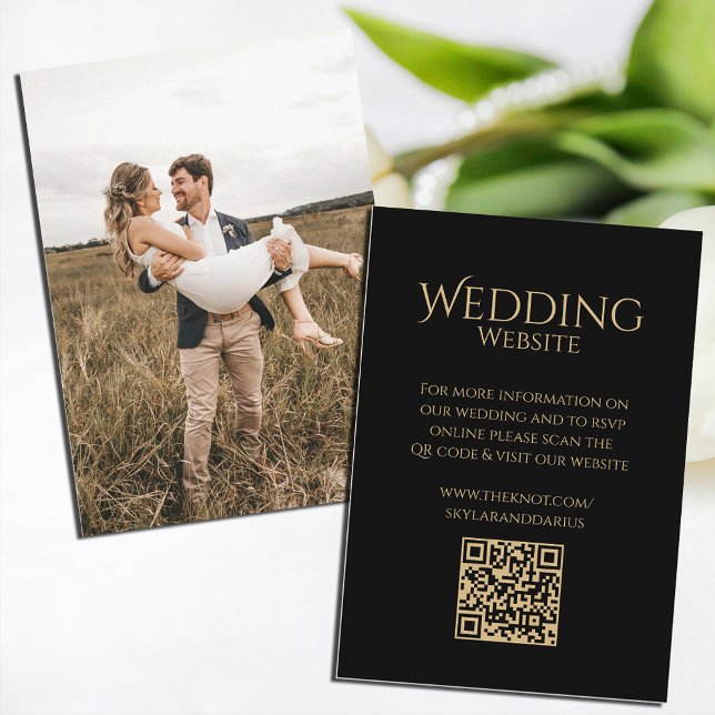 Carte D'accompagnement Simple Mariage Monogramme Classic Minimal QR Code (Créateur téléchargé)