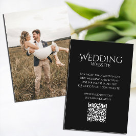 Carte D'accompagnement Simple Mariage Monogramme Classic Minimal QR Code