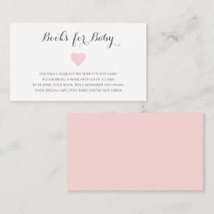 Carte D'accompagnement Simple mignon rose Heart Girls Livres pour Baby sh