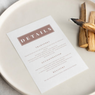 Carte D'accompagnement Simple minimaliste Brown Détails élégants