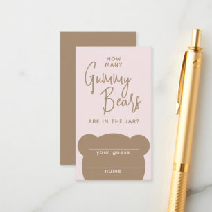 Carte D'accompagnement Simple minimaliste moderne Baby shower d'ours jeu