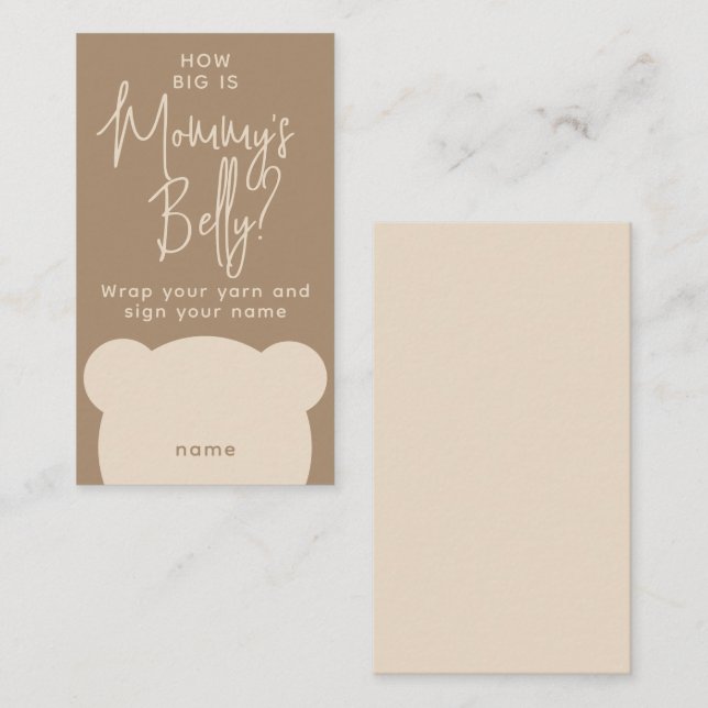 Carte D'accompagnement Simple minimaliste moderne Bear Douche maman ventr (Devant / Derrière)