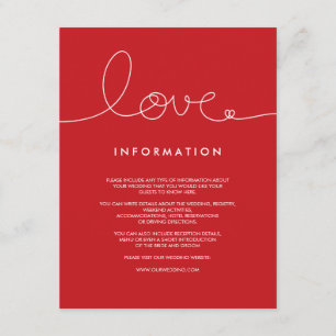 Carte D'accompagnement Simple moderne Loopy Love Heart Mariage Insertion 