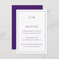 Simple Monogramme Violet Élégant Mariage