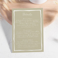 Simple Nature Green Main Drake Détails du Mariage