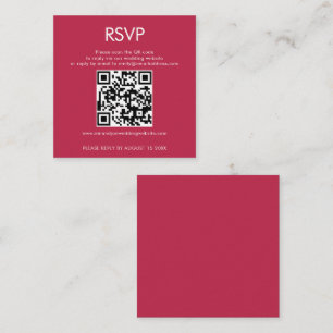 Carte D'accompagnement Simple QR Code Magenta Mariage RSVP