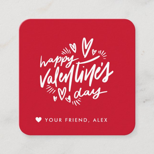 Carte D'accompagnement Simple salle de classe personnalisée Valentine's K (Devant)