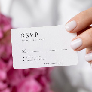 Carte D'accompagnement Simple typographie élégant mariage minimal RSVP