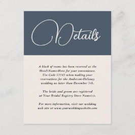 Carte D'accompagnement Simplicité moderne Marine Blue Détails Mariage