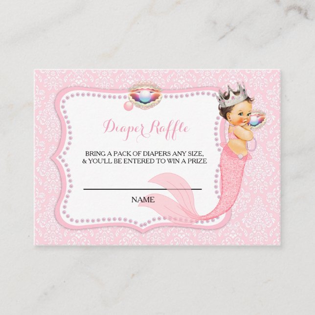 Carte D'accompagnement Sirène sous le billet Seigneurie rose mer (Devant)