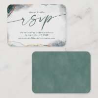 Site Abstrait de Mariage Vert & Or moderne RSVP