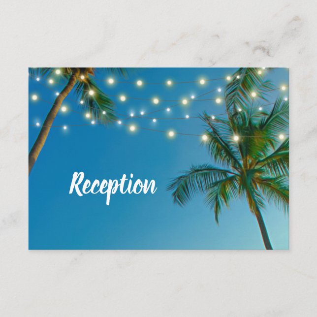 Carte D'accompagnement Site Beach String Lights Palms Ombre Réception (Devant)