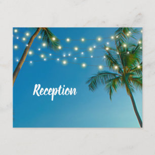 Carte D'accompagnement Site Beach String Lights Palms Ombre Réception