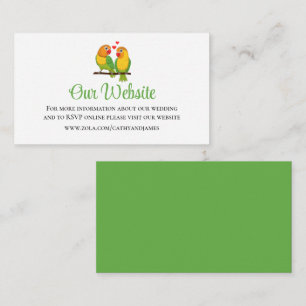 Carte D'accompagnement Site de détails de mariage pour oiseaux amoureux L