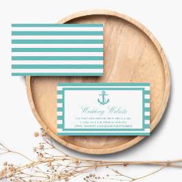 Carte D'accompagnement Site de Mariage d'Ancres de bord Turquoise nautiqu