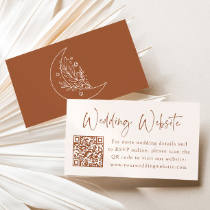 Carte D'accompagnement Site de mariage Elegant Moon and Stars Terracotta
