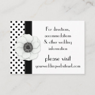 Carte D'accompagnement Site de Mariages Anemone Black White