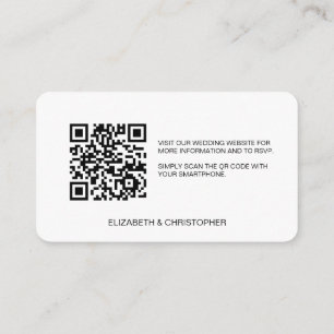Carte D'accompagnement Site du mariage de code QR Sièges réservés Minimal