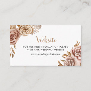 Carte D'accompagnement Site du Mariage des fleurs Roses de Boho Watercolo