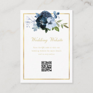 Carte D'accompagnement site du mariage du code QR marine et or