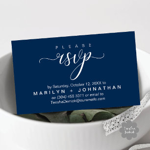 Carte D'accompagnement Site Internet Mariage RSVP Classy Moderne