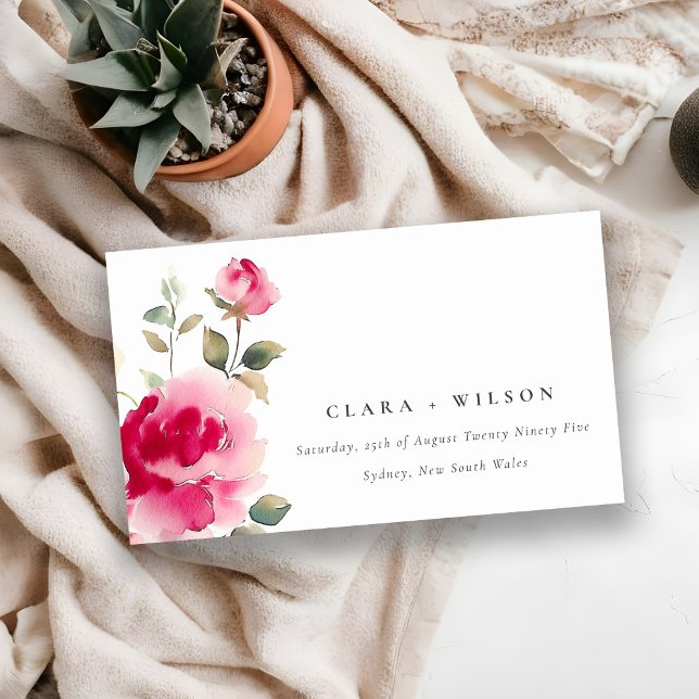 Carte D'accompagnement Site Mariage Boho Red Rose Flowers (Créateur téléchargé)