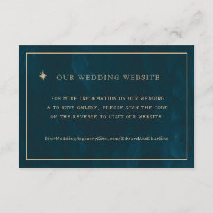 Carte D'accompagnement Site Mariage de Marine Gold Stars Cod QR RSVP